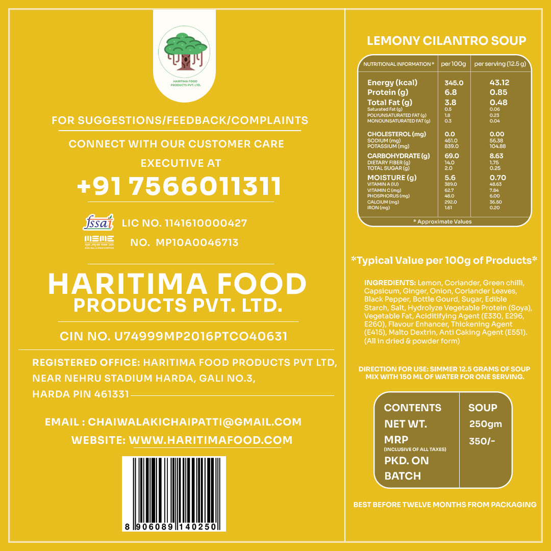 Lemony cilantro soup